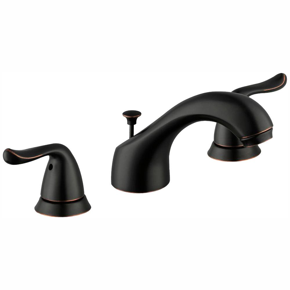 Glacier Bay Constructor 8 in. Widespread 2-Handle Low-Arc Bathroom ...