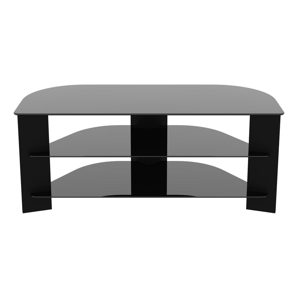 Avf Reflections 43 In Black Engineered Wood Corner Tv Console