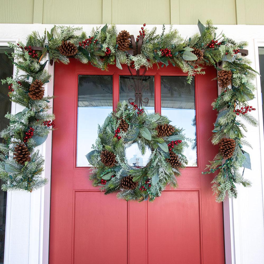 Village Lighting Company 24 In Winter Frost Wreath V 20678 The Home Depot