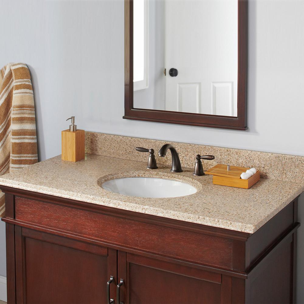 Cahaba 49 In W X 22 In D Granite Vanity Top In Beige With White Basin Cavt0129 The Home Depot