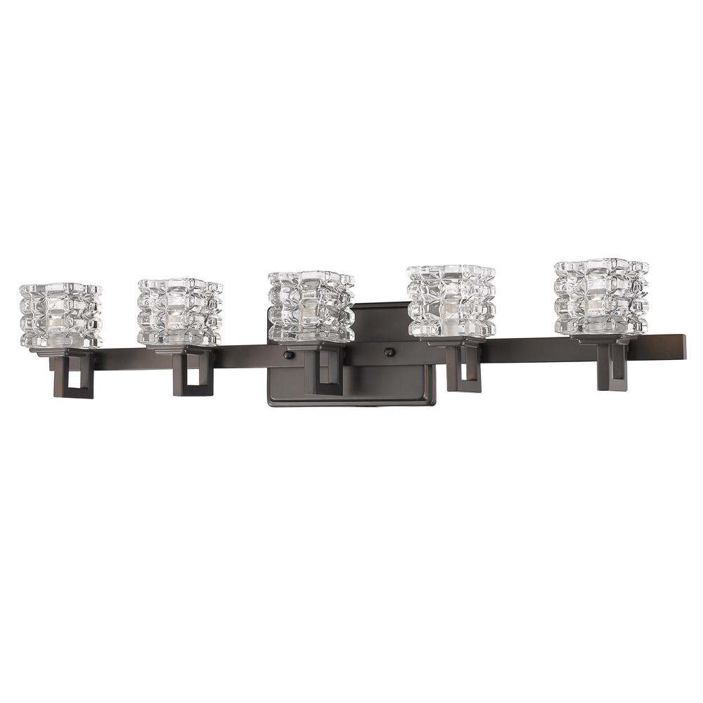 Acclaim Lighting Cie 5 Light Oil Rubbed Bronze Vanity With Pressed Crystal Shades