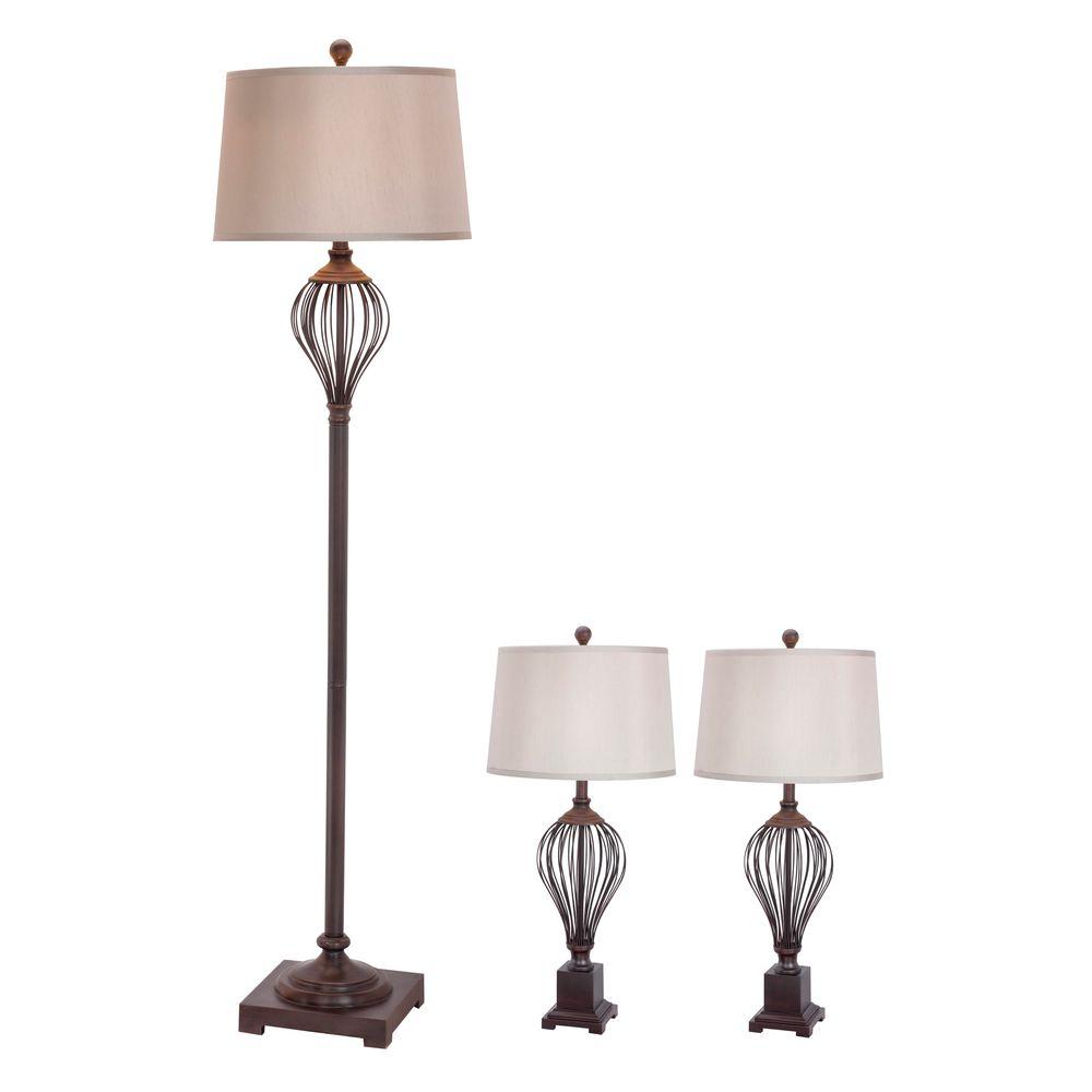 Fangio Lighting Oil Rubbed Bronze Metal Wire Lamp Set 3 Piece W Fangio Lighting Oil Rubbed Bronze Metal Wire Lamp Set 3 Piece