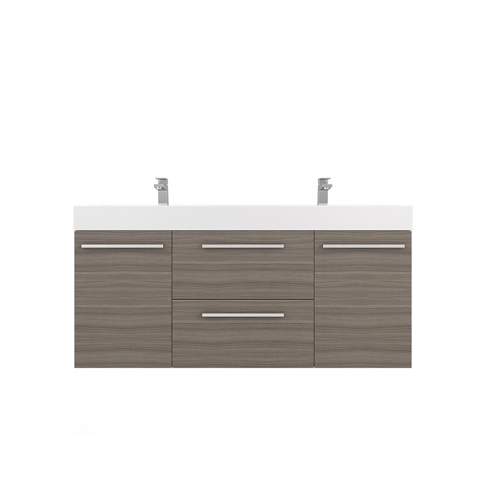 Ripley 54 In W X 19 In D X 26 In H Vanity In Gray With Acrylic Vanity Top In White With White Basin At 8047 G D The Home Depot