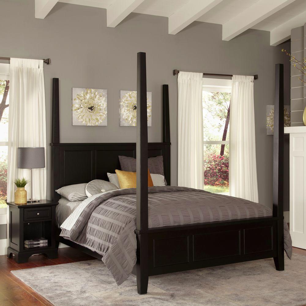 Home Styles Bedford Black King Poster Bed 5531 620 The Depot