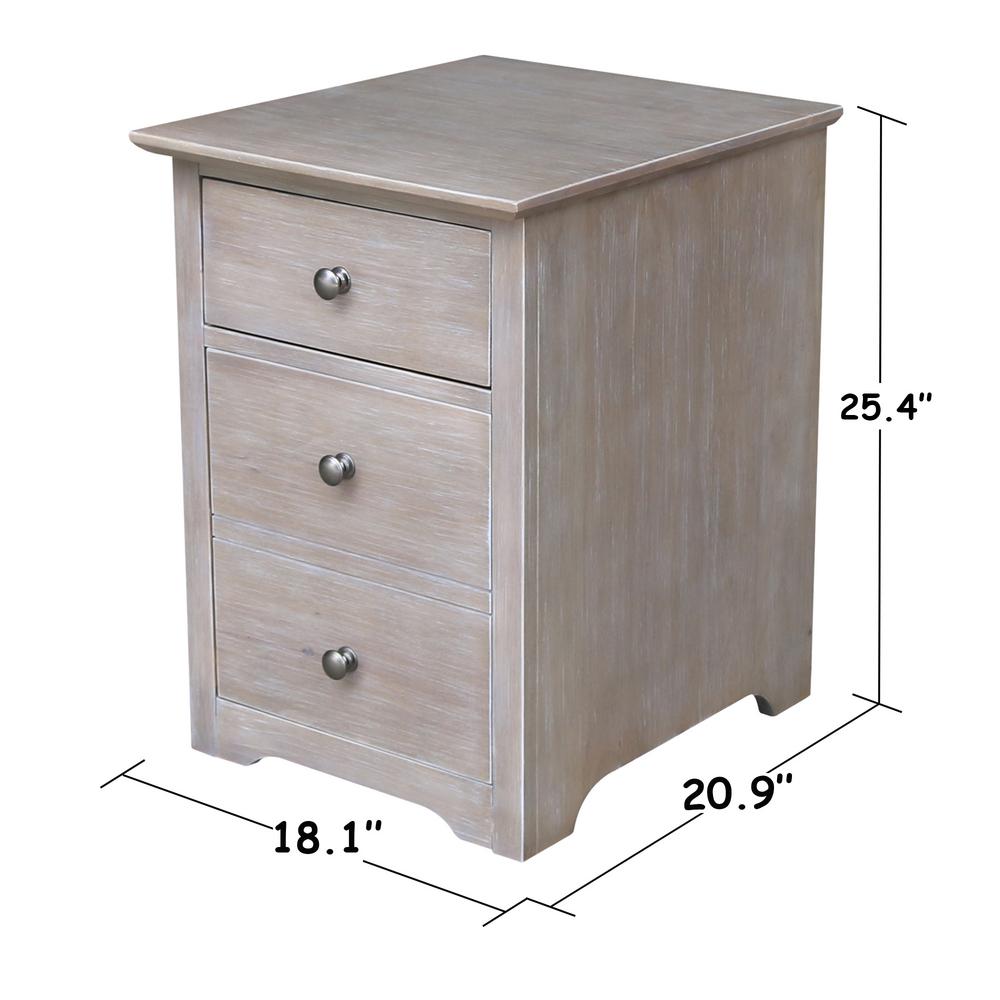 International Concepts Solid Wood Taupe Gray Rolling File Cabinet