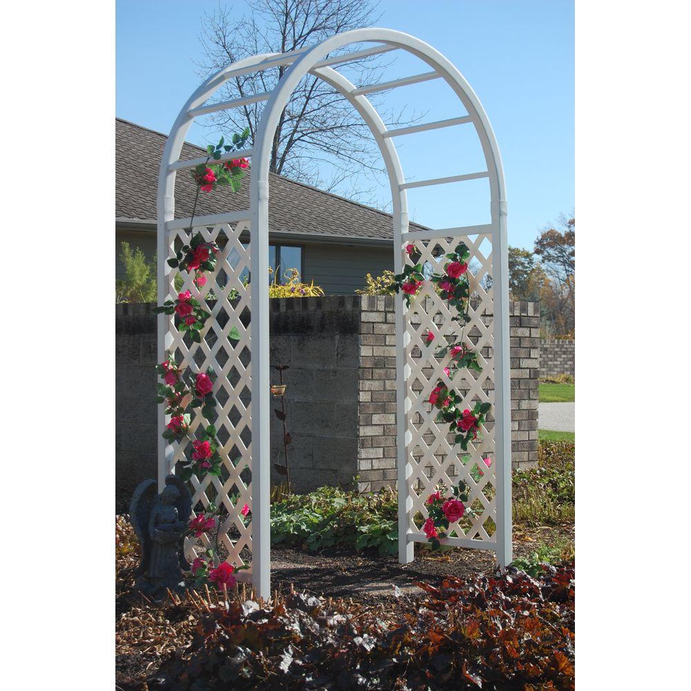 Dura Trel 90 In X 54 28 White Vinyl Pvc Somerset Arbor