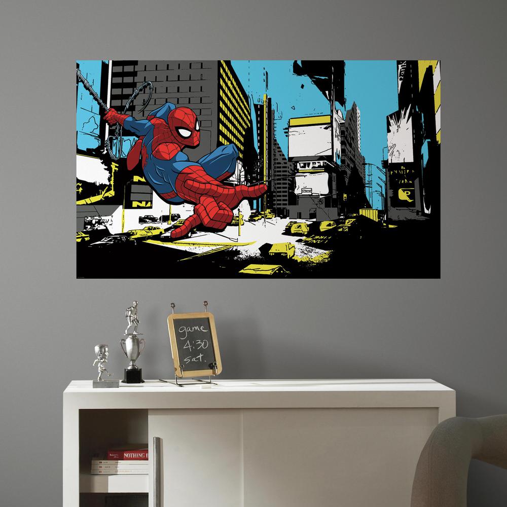 60 In W X 36 H Spiderman Classic 2 Piece L And Stick Wall Decal Mural