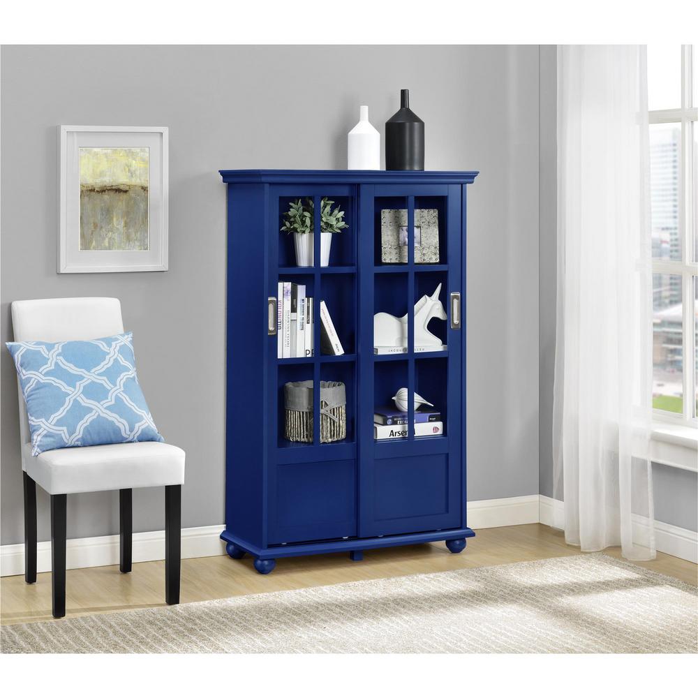 Ameriwood 51 In Navy Wood 4 Shelf Standard Bookcase With