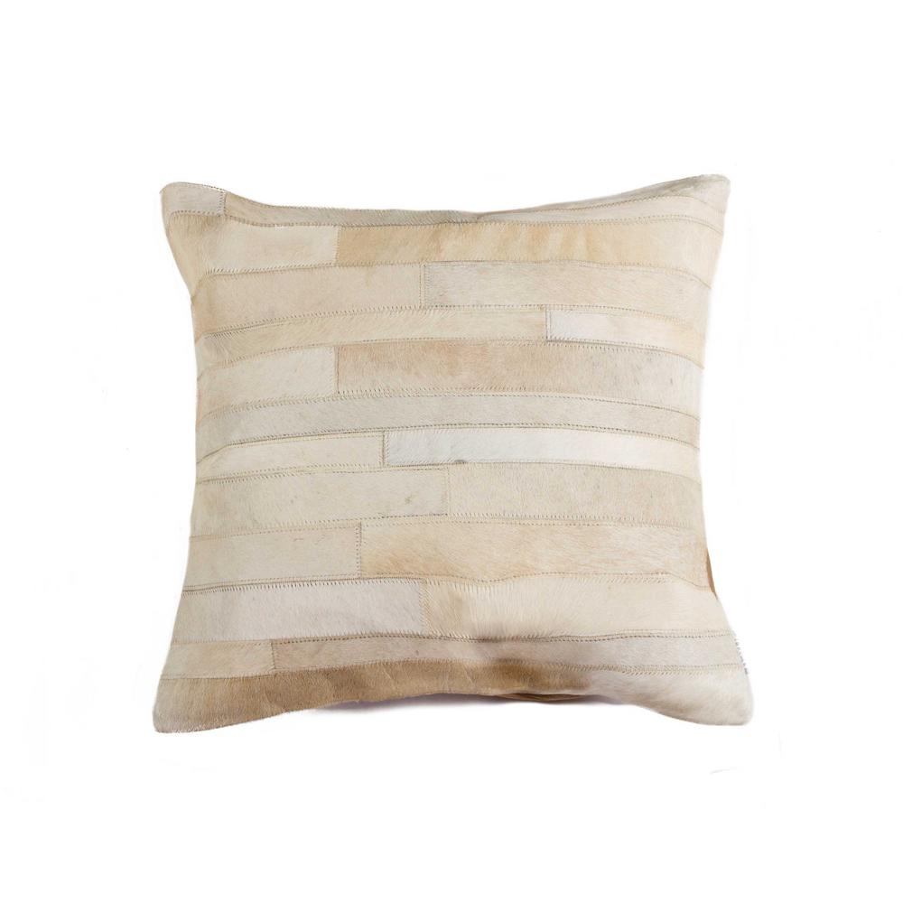 Homeroots Josephine Brown Solid Color 18 In X 18 In Cowhide