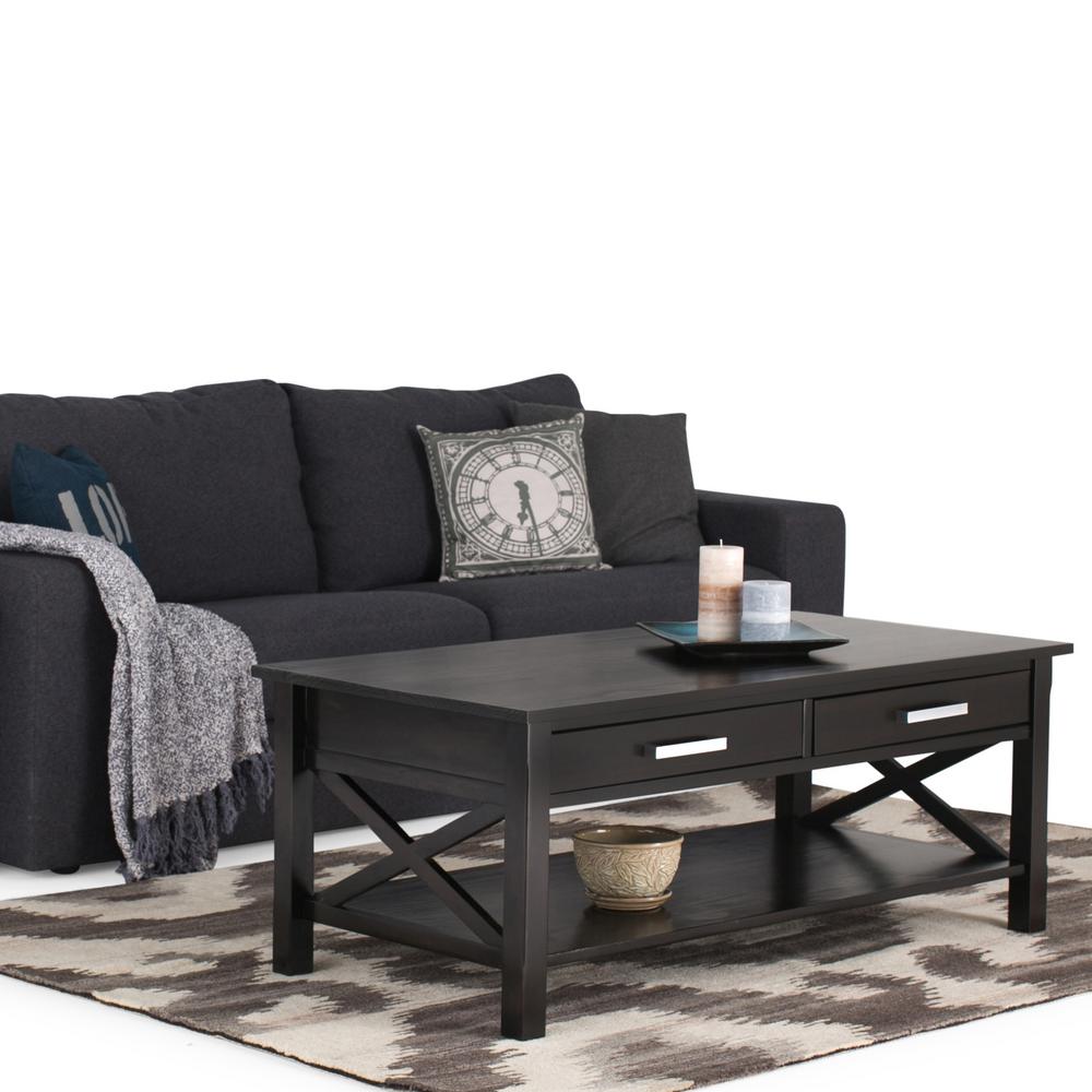 Simpli Home Kitchener Solid Wood 48 In Wide Contemporary Coffee