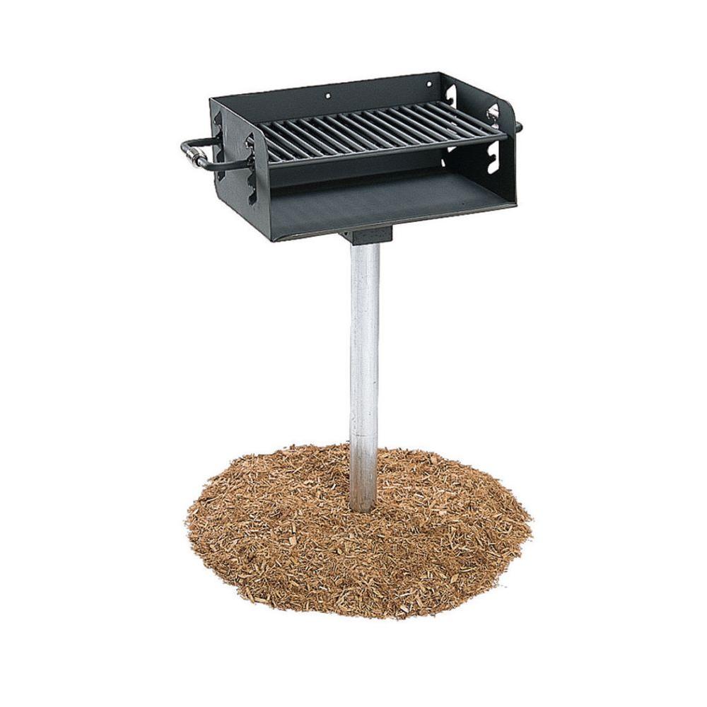 Ultra Play Rotating Commercial Park Charcoal Grill with Post by Ultra Play