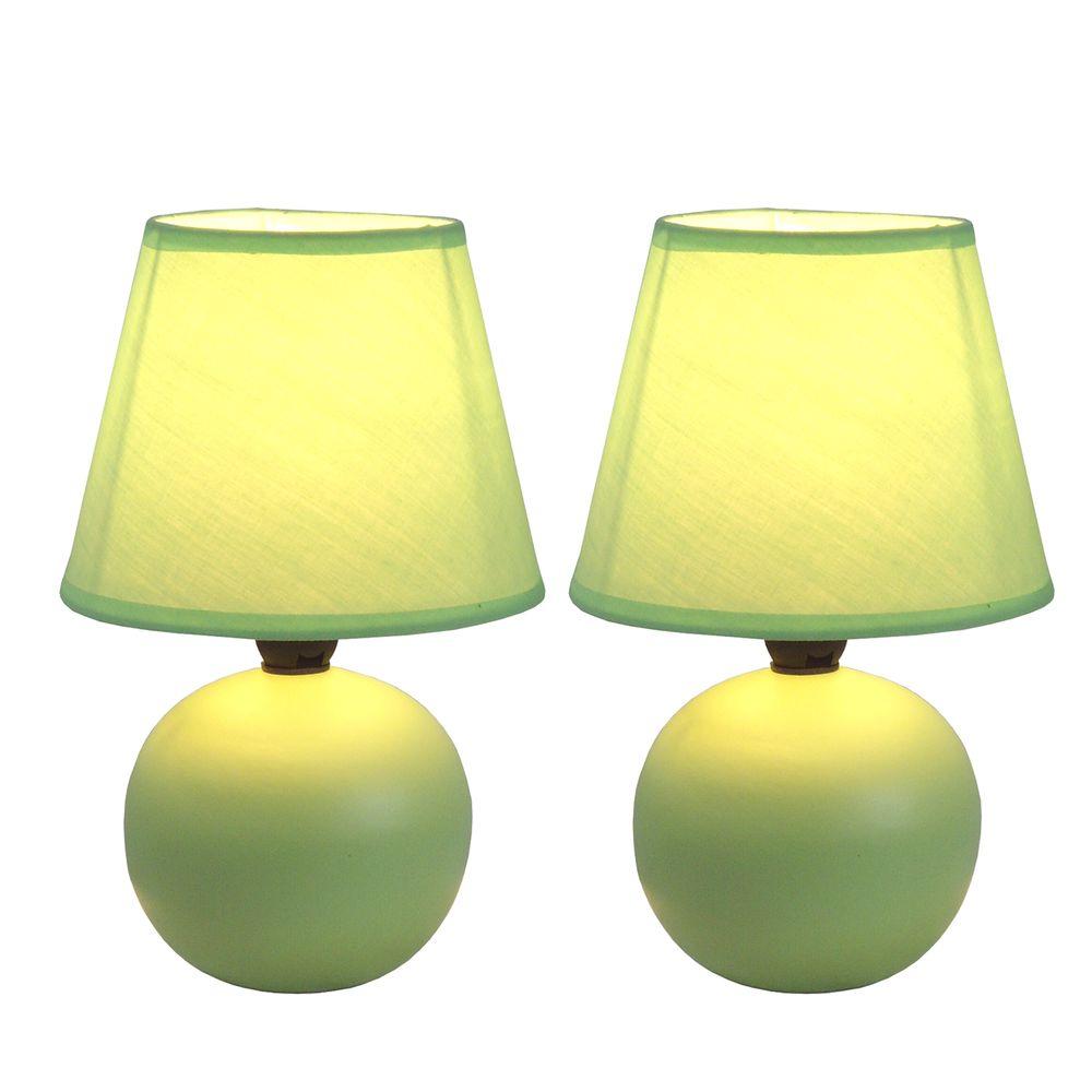 Simple Designs 8 78 In Green Mini Ceramic Globe Table Lamp 2 Mini Ceramic Globe Table Lamp