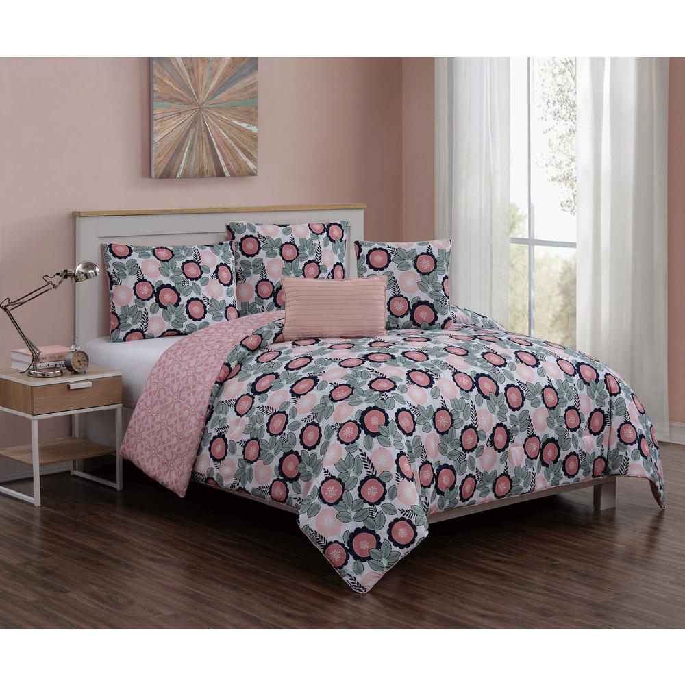 King Floral Pink Comforters Comforter Sets Bedding