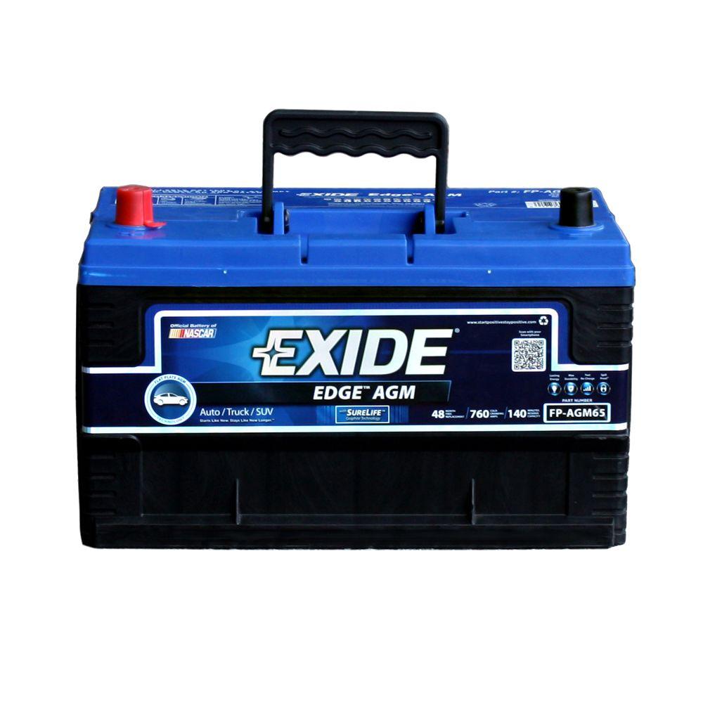 Exide Edge 12 Volts Lead Acid 6 Cell 34 Group Size 770 Cold Cranking Amps Bci Auto Agm Battery 9190