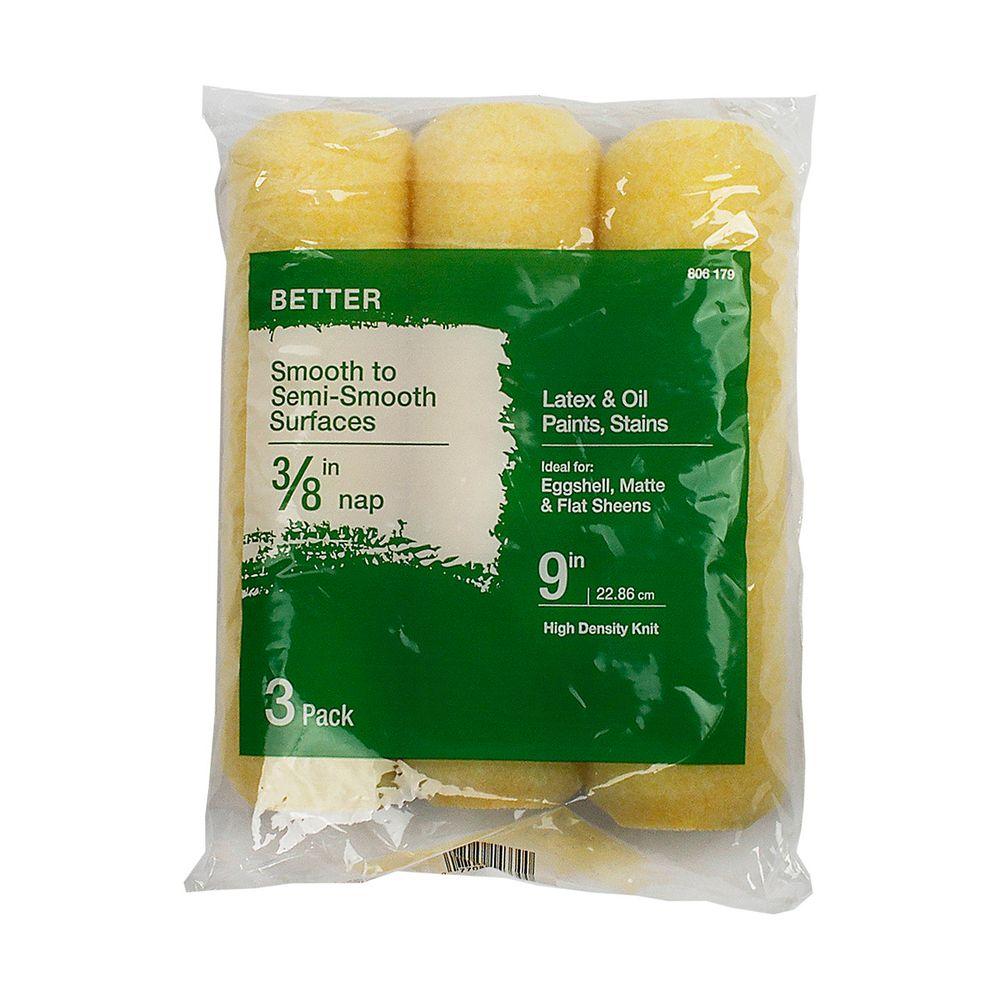 Best 9 in. x 3/8 in. Microfiber Roller Cover (3-Pack)-HD RS 1733 ...