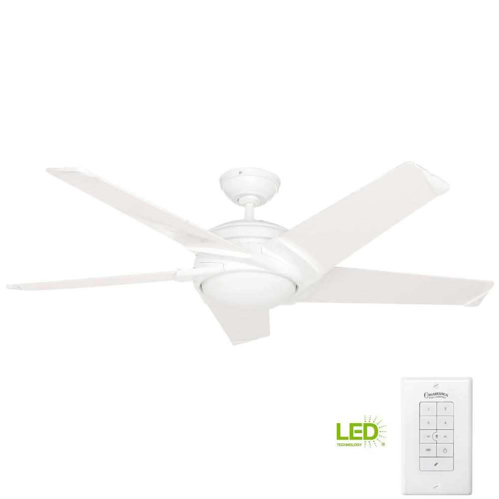 Casablanca Stealth 54 In Integrated Led Indoor Snow White Ceiling Fan With Universal Wall Control