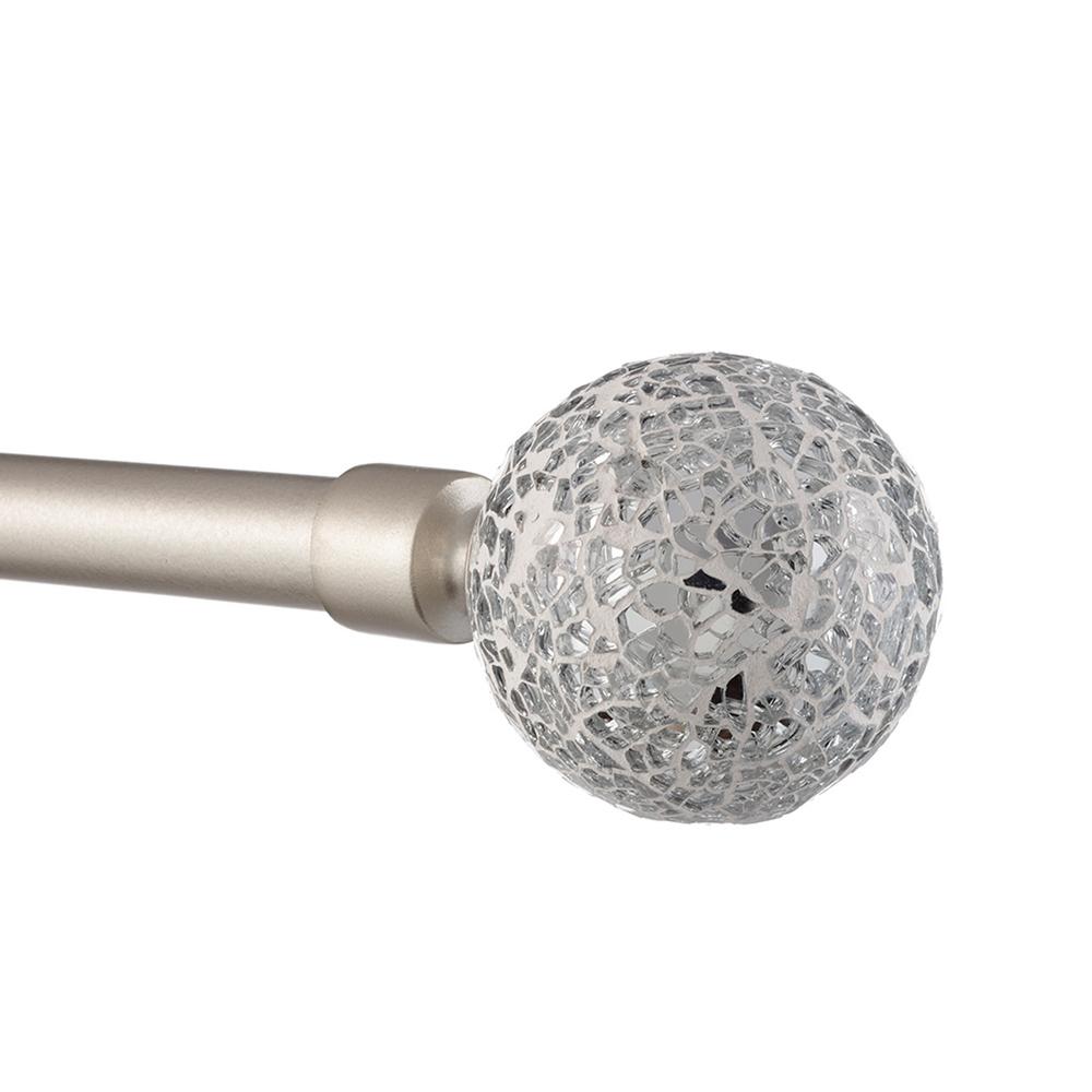 36 In 72 Adjule Length 1 Dia Single Curtain Rod Kit 36 In 72 Adjule Length 1 Dia Single Curtain Rod Kit Matte Silver With White Mosaic Finial Er1002 01 3672 The Home Depot