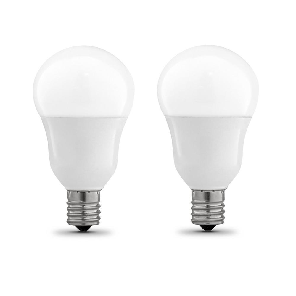 60w Equivalent A15 Intermediate Dimmable Cec Title 20 90 Cri White Glass Led Ceiling Fan Light Bulb Daylight 2 Pack