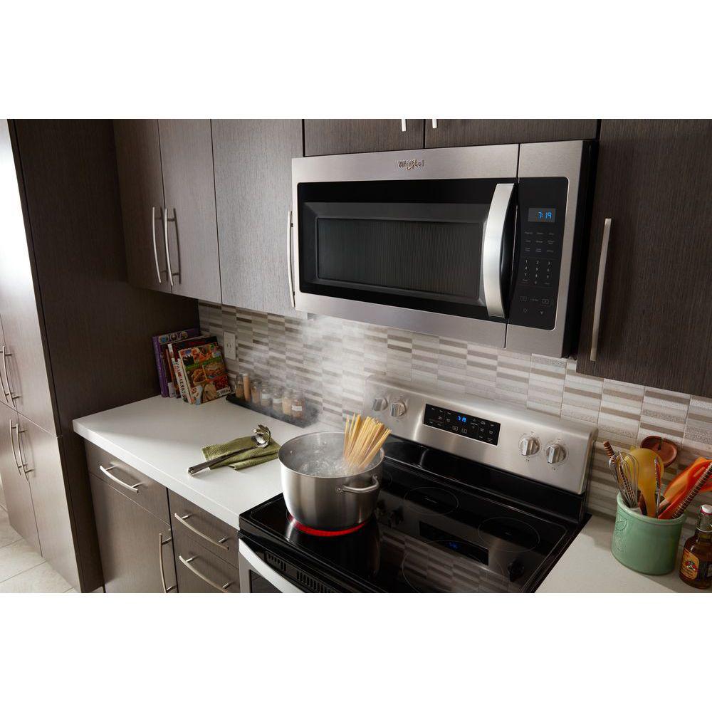 Whirlpool 1 7 Cu Ft Over The Range Microwave In Stainless Steel