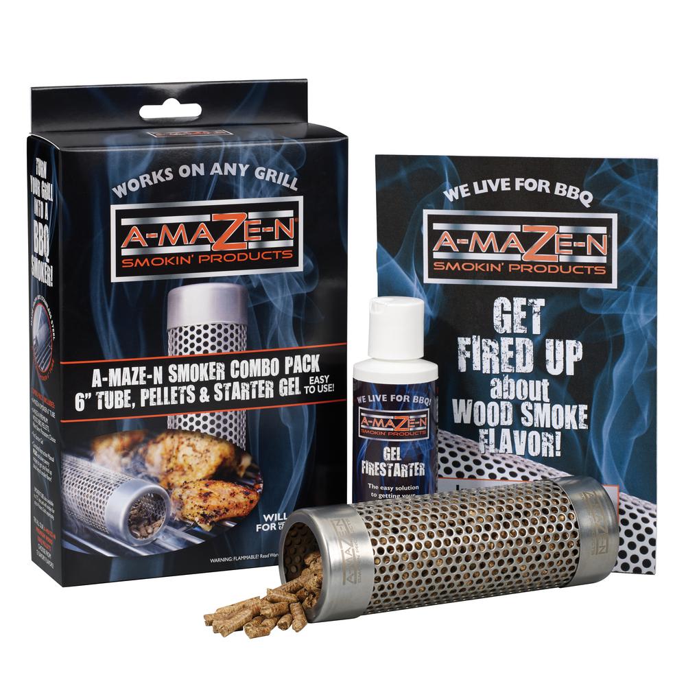 AMAZEN Smoker Combo Pack 6 in. Tube, Pitmasters Choice Pellets and