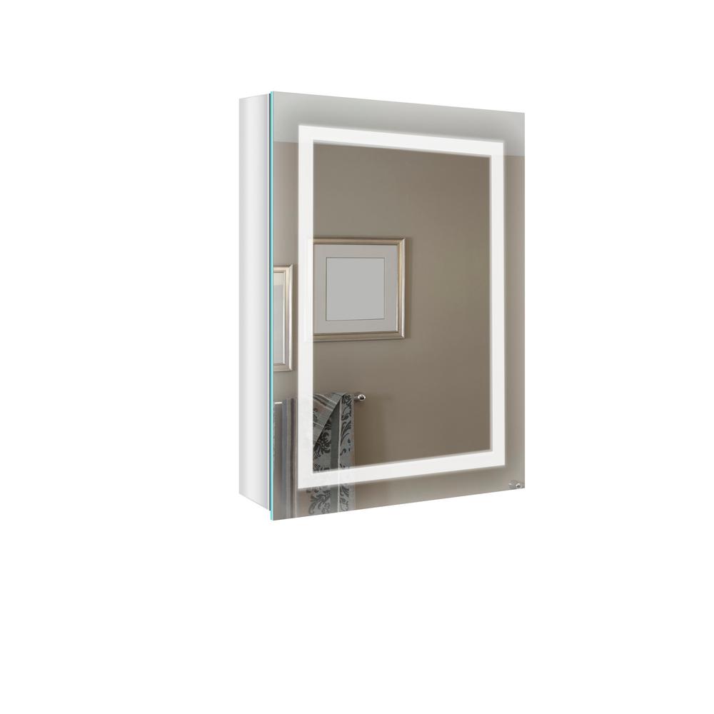 Renin 20 In W X 27 5 In H Antica Surface Mount Medicine Cabinet With Led Lighting And Mirror