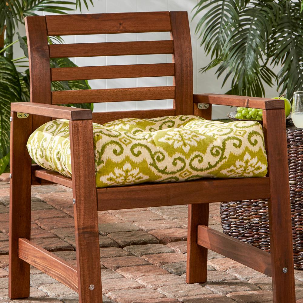 Greendale Home Fashions Shoreham Ikat Square Tufted Outdoor Seat Cushion Oc4800 Shoreham The Home Depot