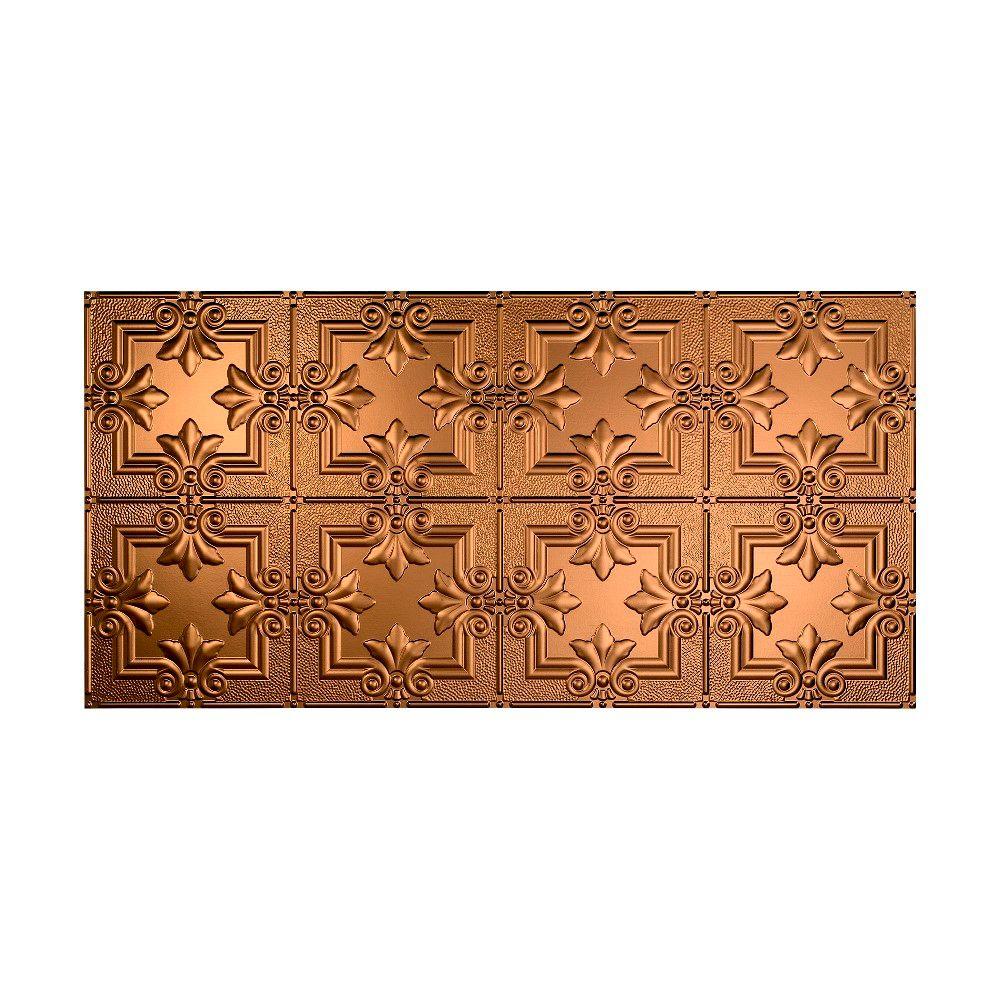 Fasade Regalia 2 Ft X 4 Ft Vinyl Glue Up Ceiling Tile In Oil Rubbed Bronze