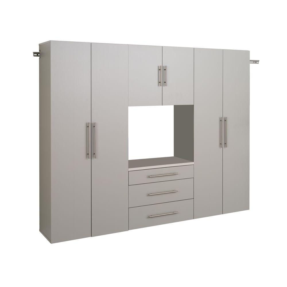 16 In Complete Storage Systems Best Rated Garage Cabinets Compare Hangups Collection Wall Mount Laminated Storage Cabinet Set G In Light Gray