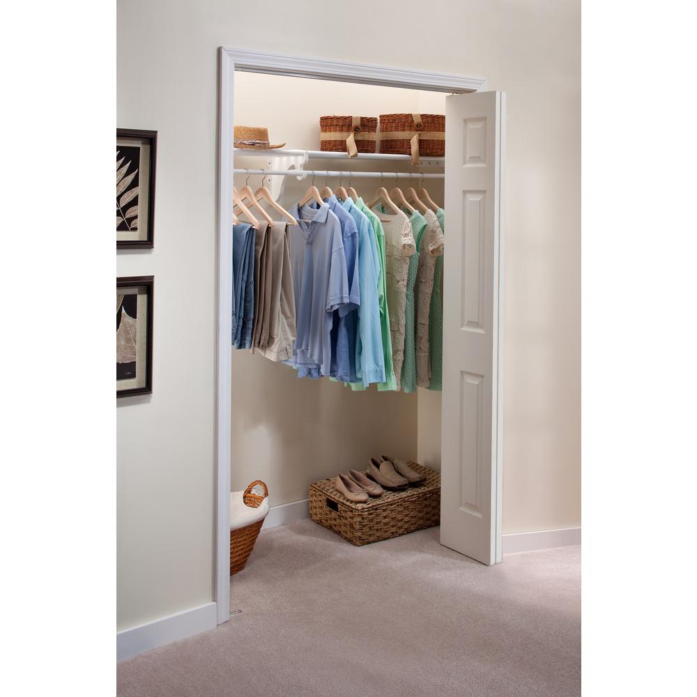 Ez Shelf Expandable Diy Closet Rod 41 In 74 W White Mounts To Back Wall With 1 End Bracket Wire System Ezs Scrw72 The Home Depot - Wall Mount Shelf With Rod Ez Shelf Expandable Diy Closet Rod 41 In 74 W White Mounts To Back Wall With 1 End Bracket Wire System Ezs Scrw72 The Home Depot - Wall Mount Shelf With Rod