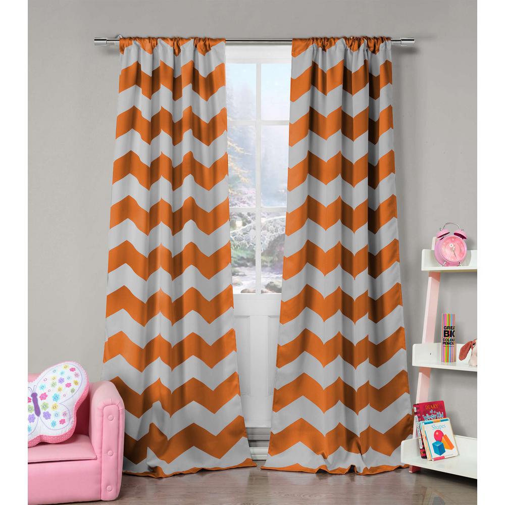 Orange Blackout Curtains Curtains Drapes The Home Depot