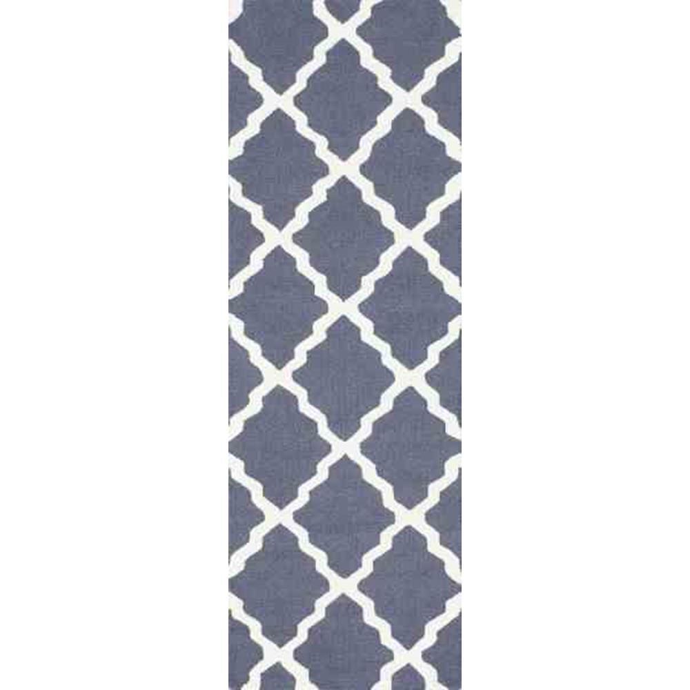Trellis Blue Grey 3 ft. x 12 ft. Runner RugMTVS27E26012 The Home Depot