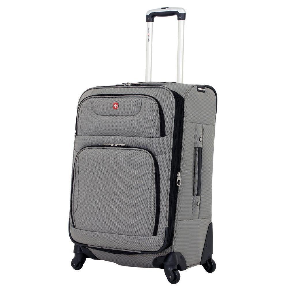 SWISSGEAR 24 in. Pewter Spinner Suitcase-7297434167 - The Home Depot