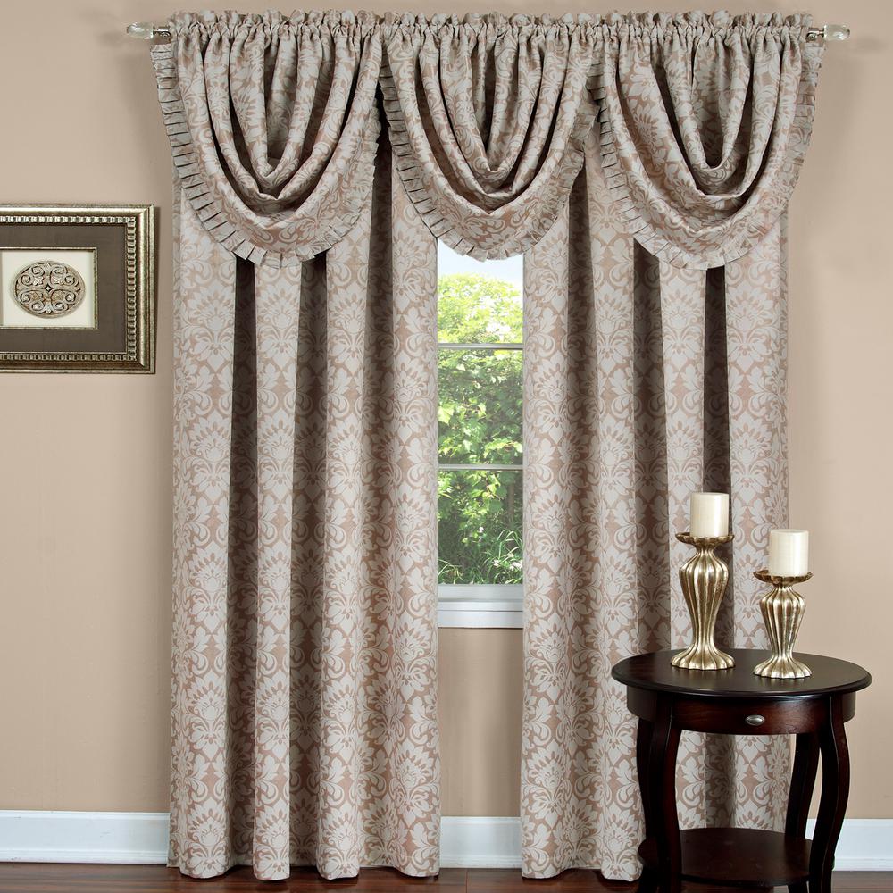 Achim Blackout Sutton 36 In L Polyester Waterfall Valance In Tan