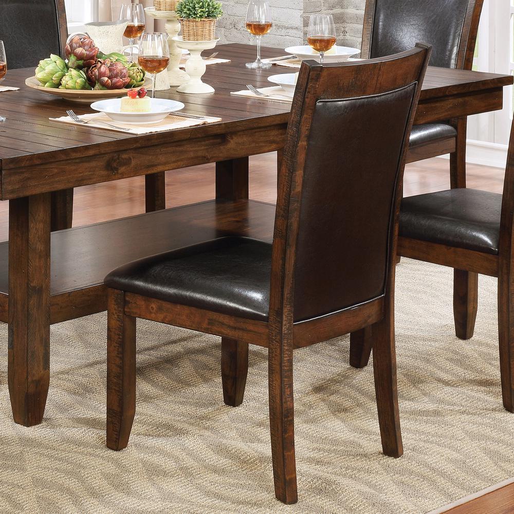 Morris Brown Cherry Leather Cushioned Dining Side Chair Set Of 2 Morris Brown Cherry Leather Cushioned Dining Side Chair Set Of 2