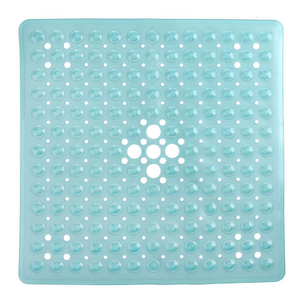 Slipx Solutions 21 In X 21 In Square Shower Mat In Aqua 05626 1