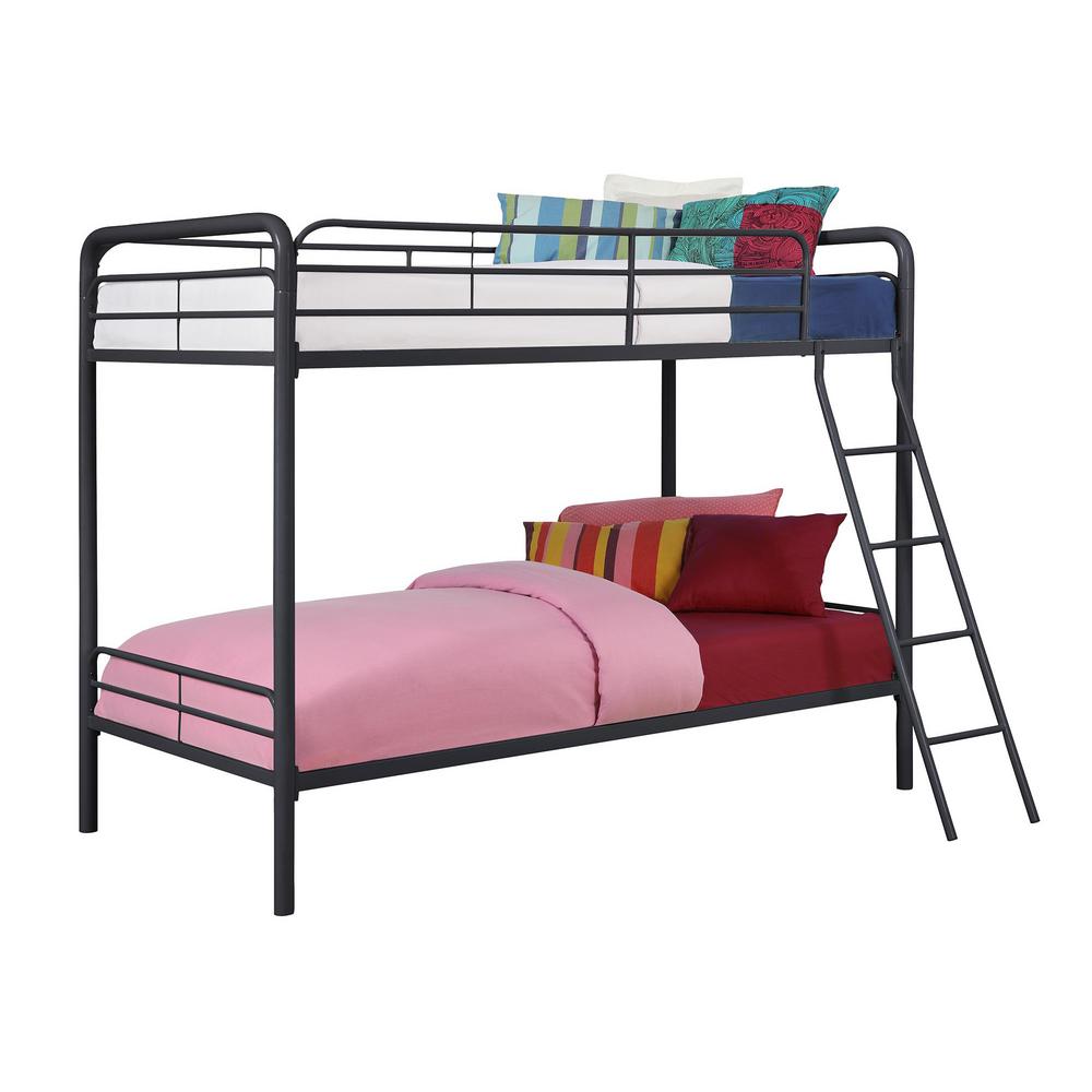 Dhp Elen Black Twin Metal Bunk Bed De81474 The Home Depot