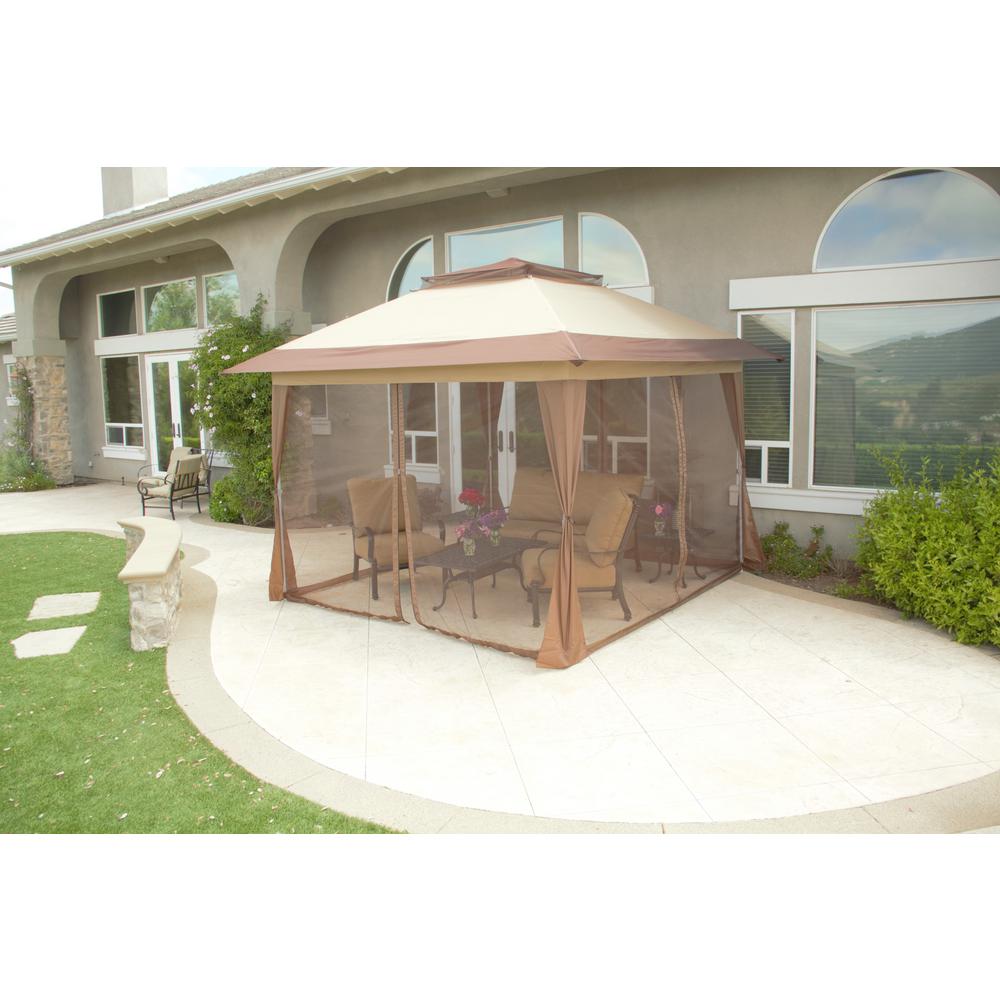 Hampton Bay 12 ft. x 12 ft. Stockton Brown Outdoor Patio ...