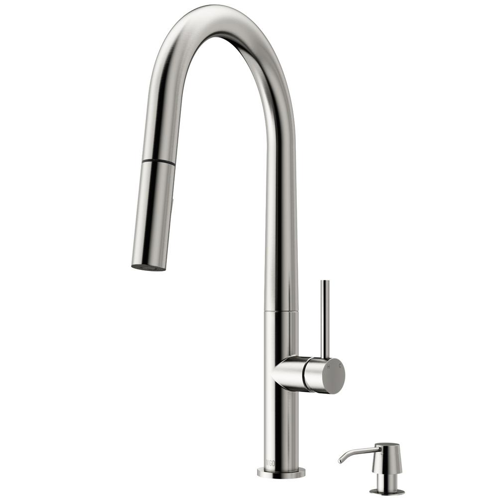 Vigo Greenwich Single Handle Pull Down Sprayer Kitchen Faucet With