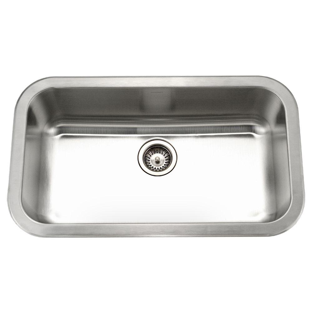 HOUZER Medallion Gourmet Undermount Stainless Steel 32 In Large Single Bowl Kitchen Sink MGS 3018 1 The Home Depot