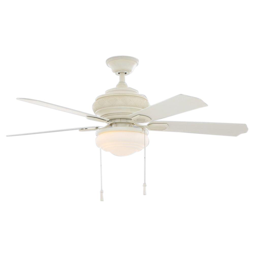Hampton Bay Portsmouth 52 In Led Indoor Outdoor Cambridge Silver Ceiling Fan With Light Kit