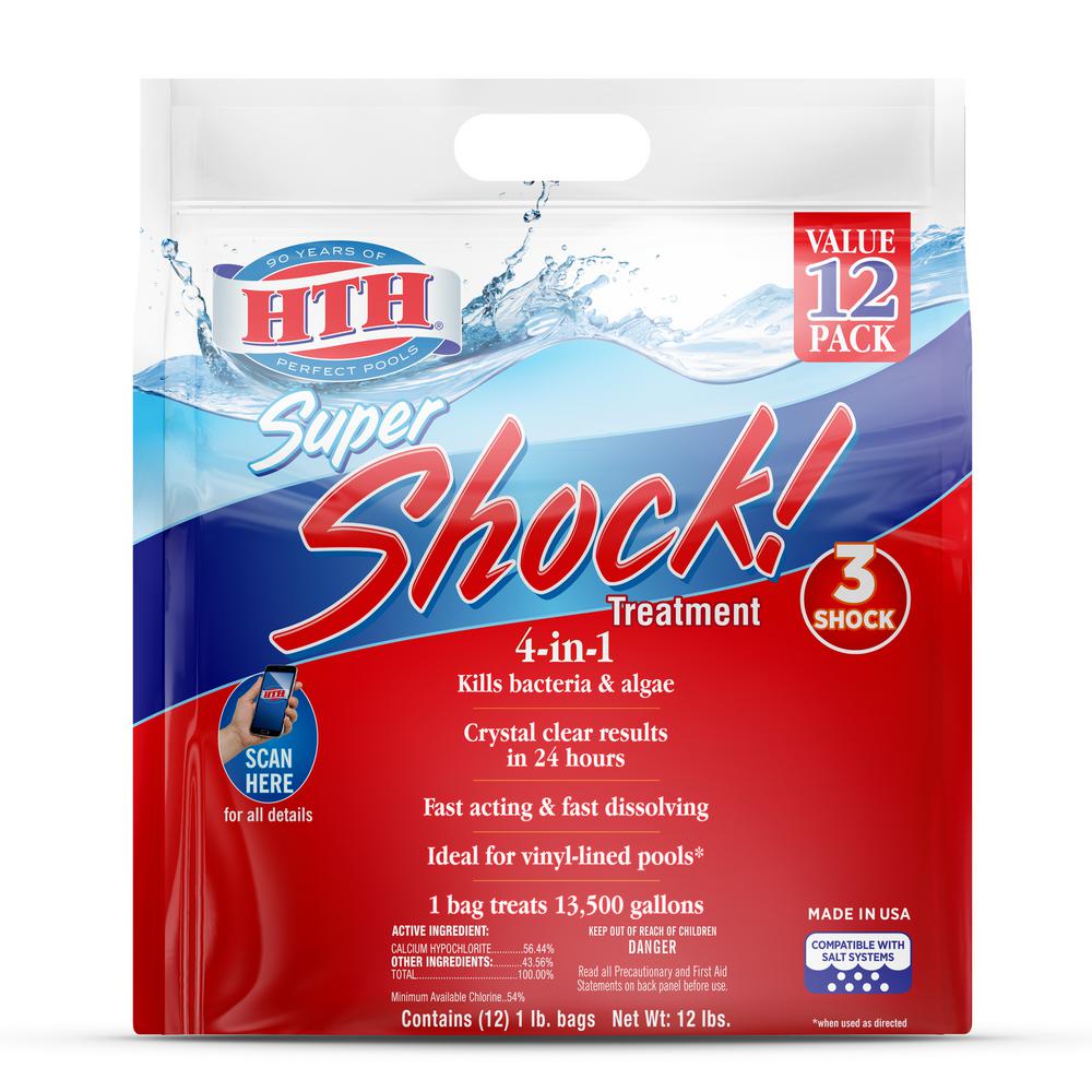 HTH 12 lbs. Super Pool Shock Treatment (12Pack of 1 lb. Super Shock)52026 The Home Depot