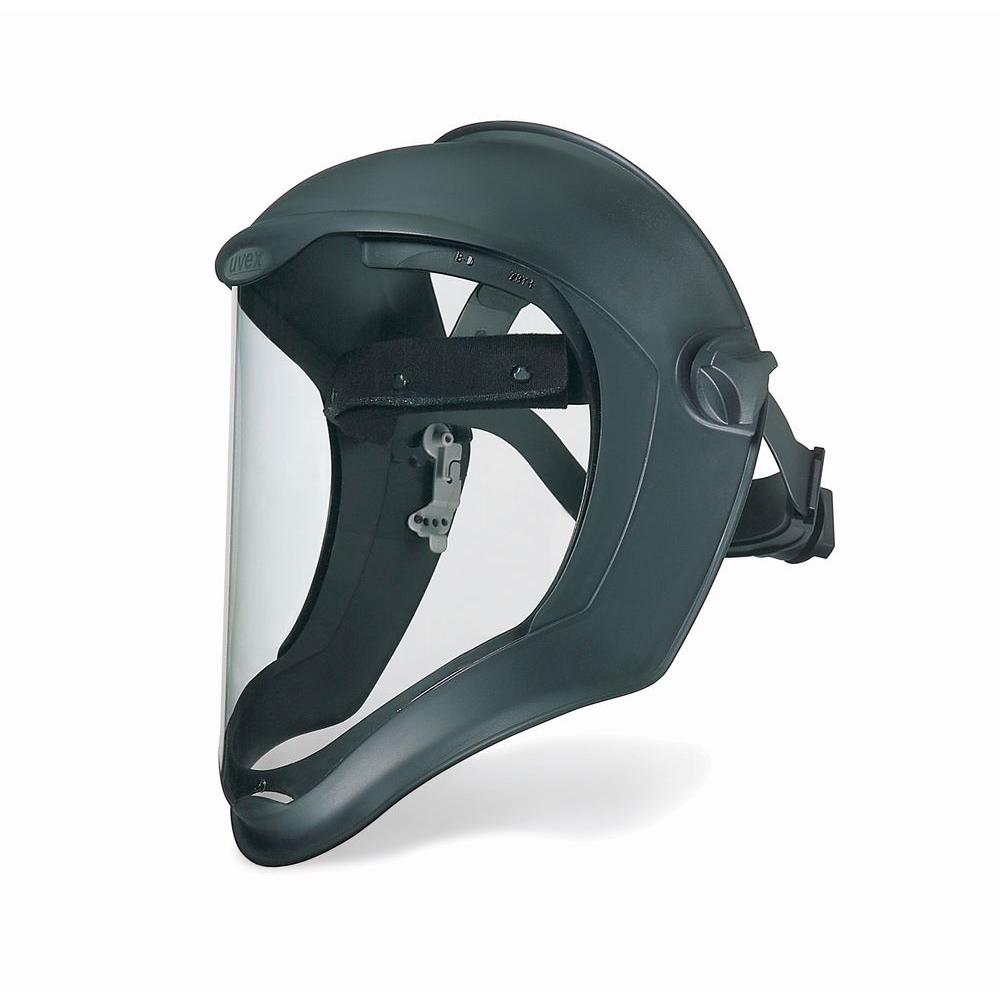 Uvex Bionic Black Matte Faceshield with Clear PC Uncoated Visor ...