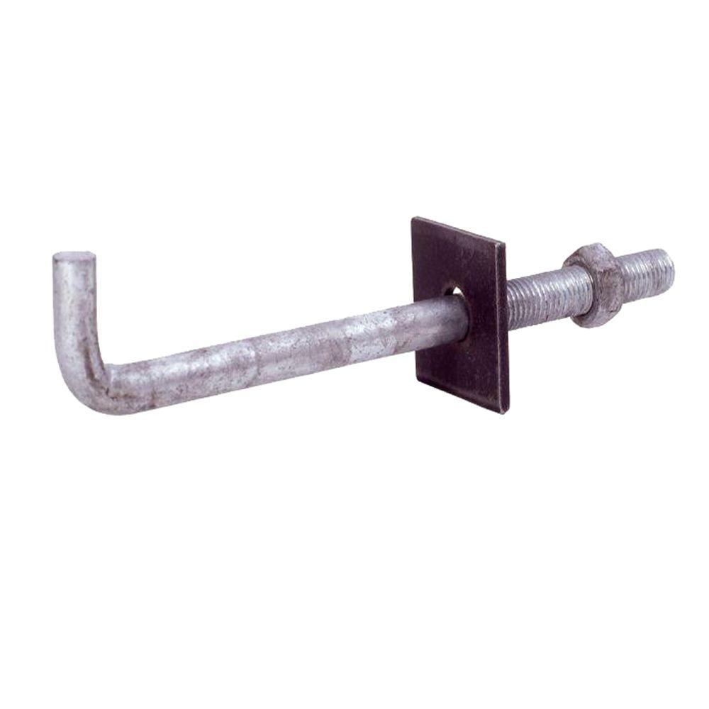 GripRite 5/8 in. x 10 in. Galvanized Anchor Bolts with Square Washers