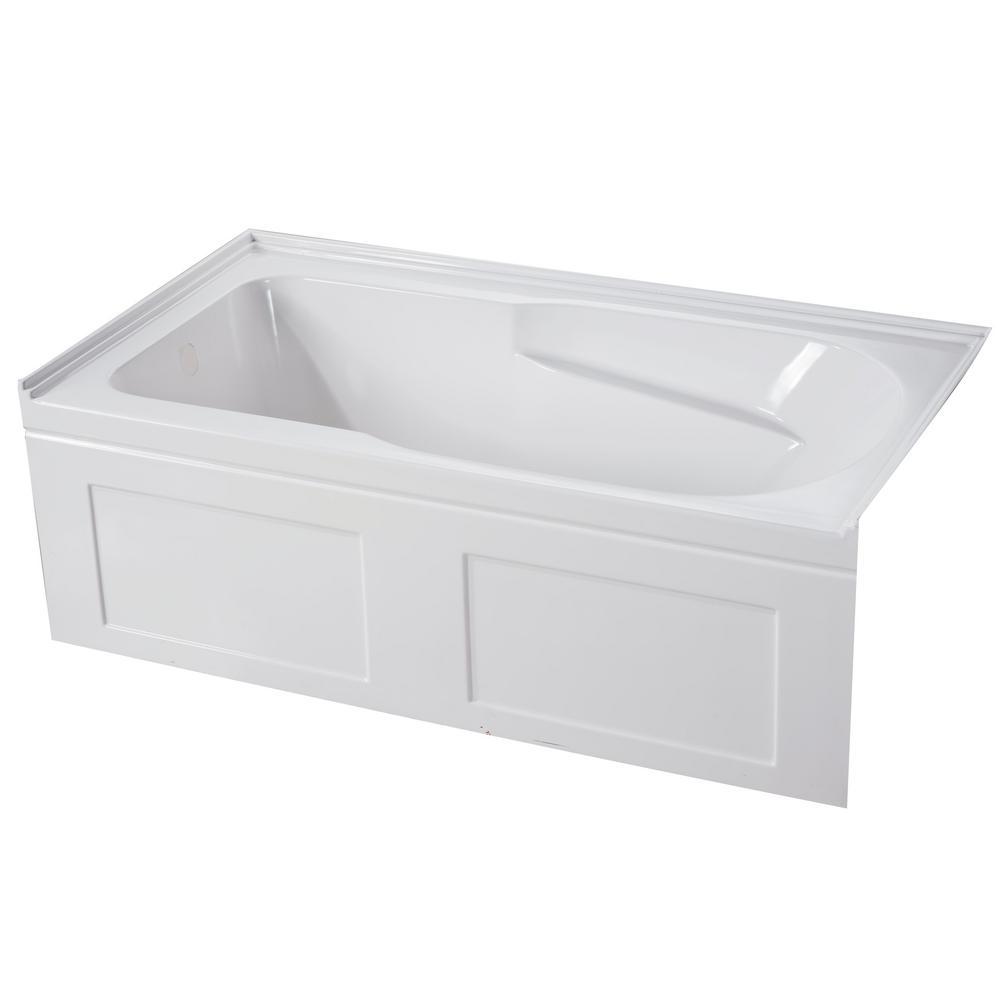 Hydro Systems Kona 5 ft. Left Drain Bathtub in WhiteKON6018LTOW The
