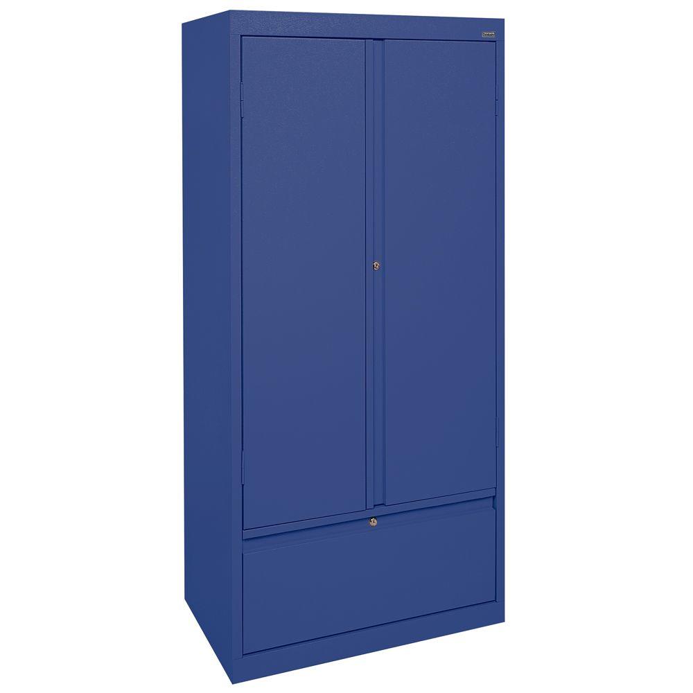 Sandusky Systems Series 30 in. W x 64 in. H x 18 in. D Storage with File Drawer in Blue