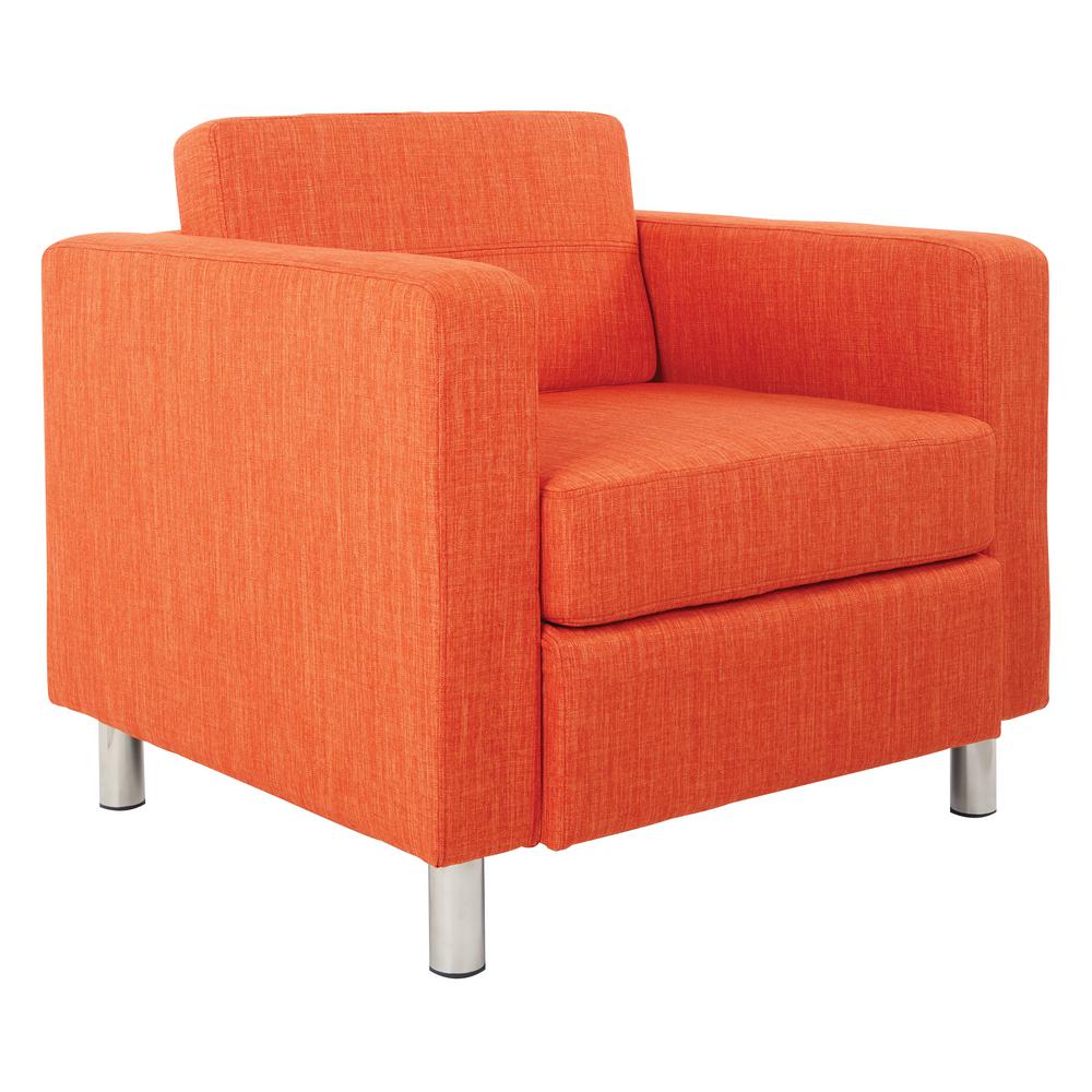 Office Star Products Pacific Tangerine Orange Fabric Accent Chair Tangerine Orange Fabric Accent Chair