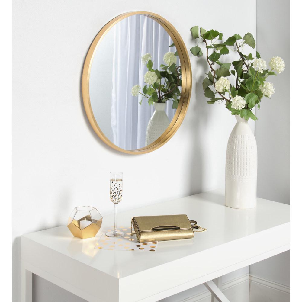 Kate and Laurel Travis Round Gold Mirror-211754 - The Home Depot