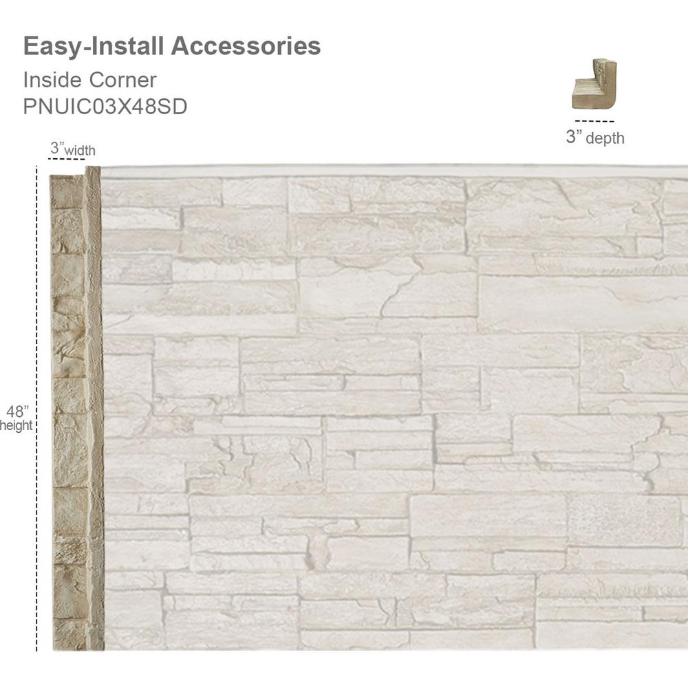 Ekena Millwork 3 In X 48 Universal Inside Corner For Stonewall Faux Stone Siding Panels Pnuic03x48cb The Home Depot - Siding Inside Corner Ekena Millwork 3 In X 48 Universal Inside Corner For Stonewall Faux Stone Siding Panels Pnuic03x48cb The Home Depot - Siding Inside Corner