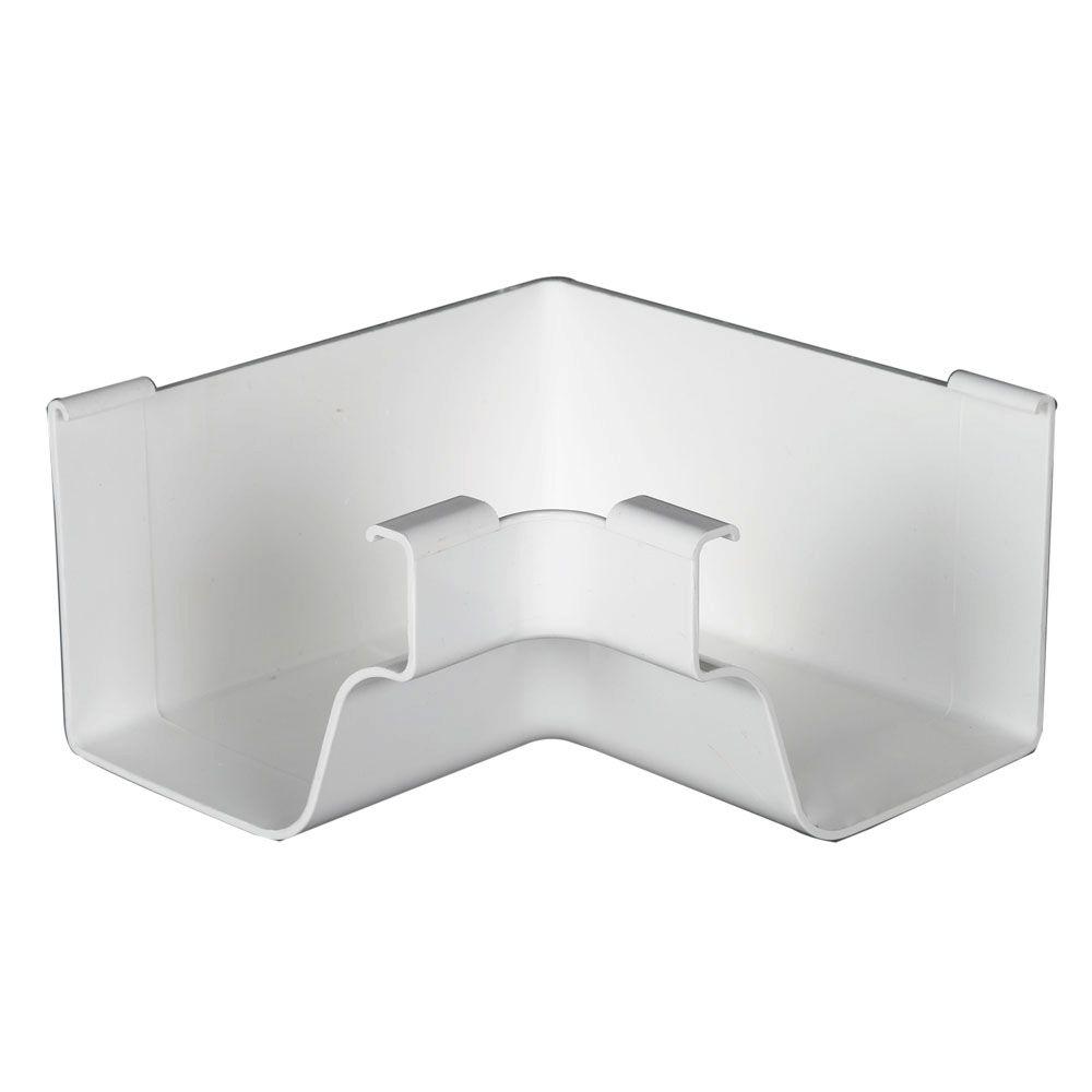 Gibraltar Building Products 5 In White Aluminum K Style Gutter Inside Mitre Og5imwha The Home Depot