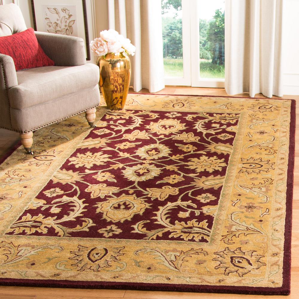 Safavieh Classic Burgundy Gold 8 Ft X 11 Ft Area Rug Cl244a 9 The Home Depot